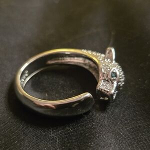 🐆 Sterling Silver 925 Panther Wrap Ring – Pavé CZ